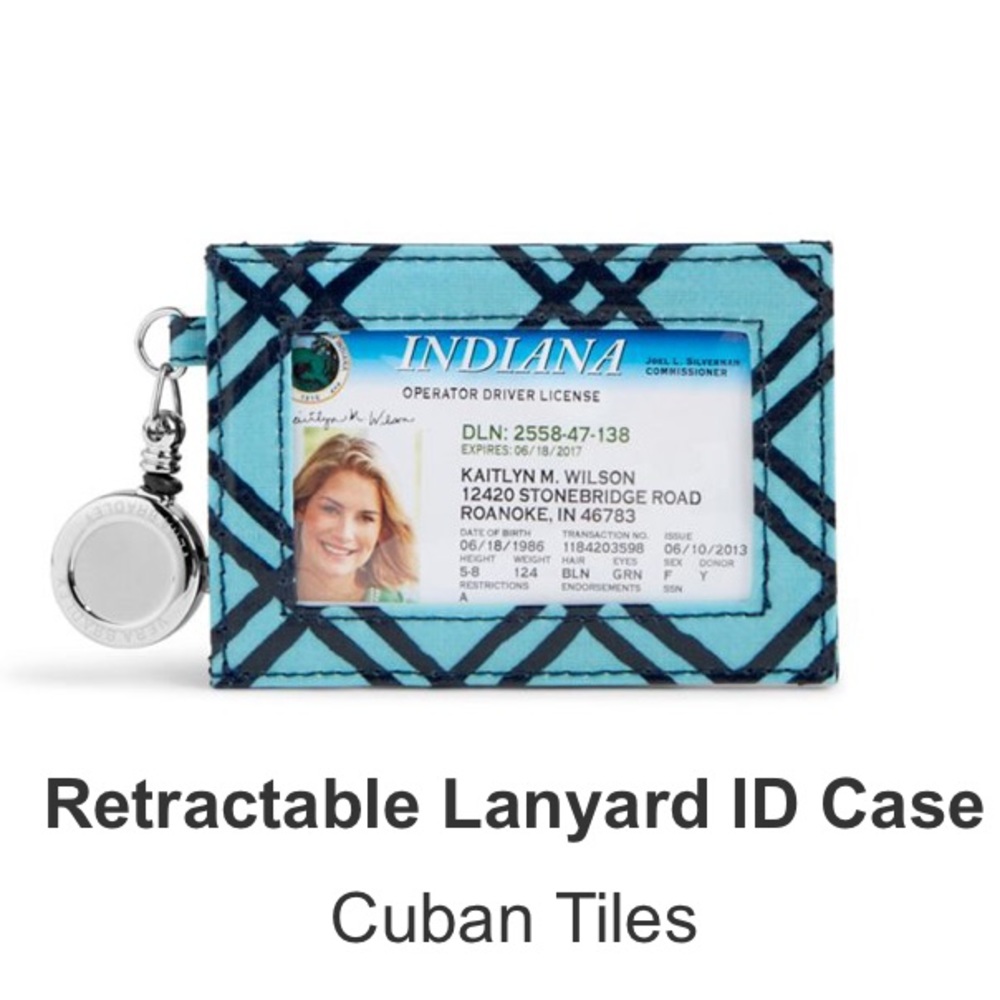 Vera Bradley Retractable Lanyard ID Case CubanTile